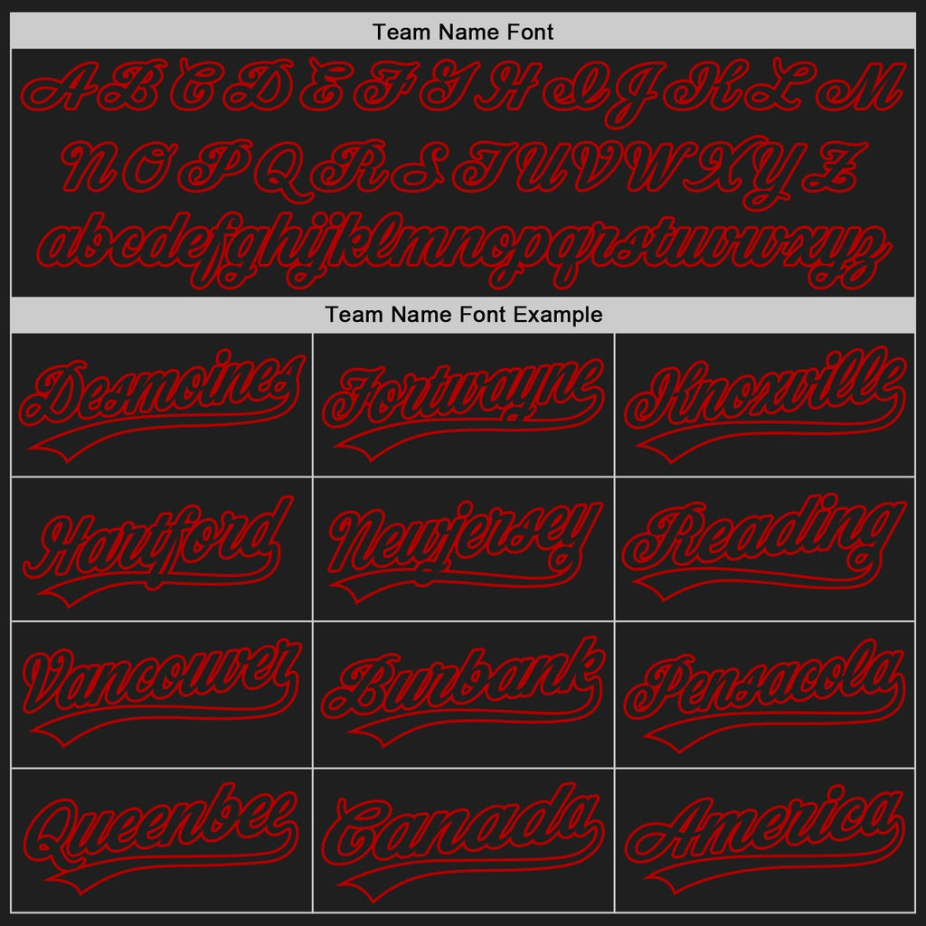 Custom Black Black-Red Two-Button Unisex Softball Jersey photo 4
