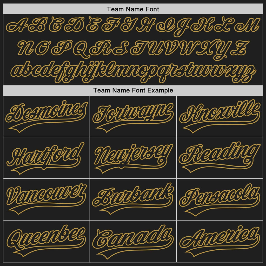 Custom Black Black-Old Gold Two-Button Unisex Softball Jersey photo 4