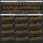 Custom Black Black-Old Gold Two-Button Unisex Softball Jersey photo 4