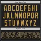 Custom Black Black-Old Gold Two-Button Unisex Softball Jersey photo 5