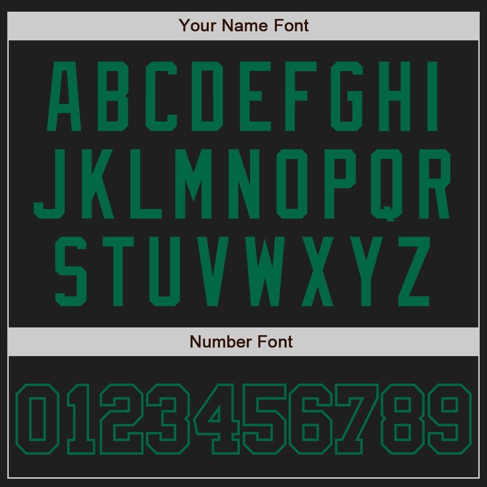 Custom Black Black-Kelly Green Two-Button Unisex Softball Jersey photo 5