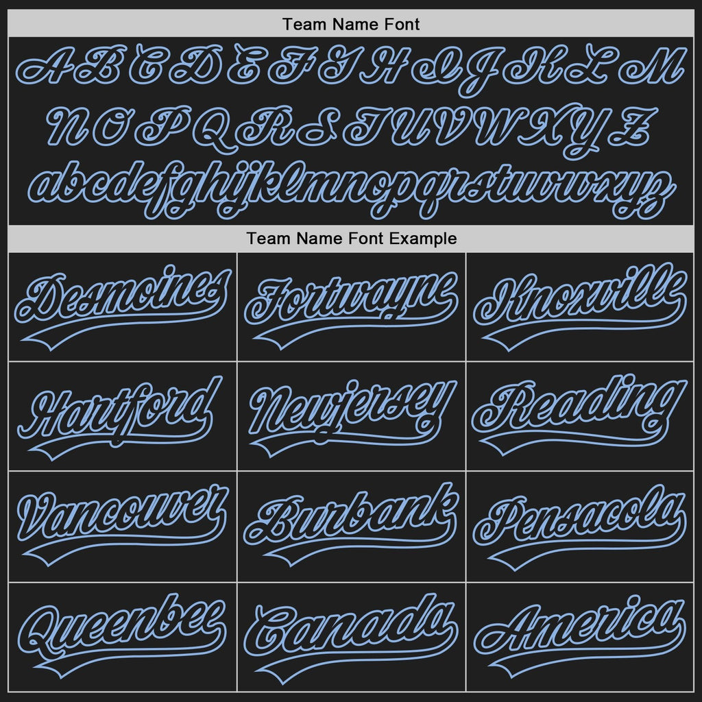 Custom Black Black-Light Blue Two-Button Unisex Softball Jersey photo 4