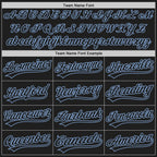 Custom Black Black-Light Blue Two-Button Unisex Softball Jersey photo 4