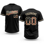 Custom Black Vintage USA Flag-City Cream Two-Button Unisex Softball Jersey