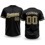 Custom Black Camo-City Cream Two-Button Unisex Softball Jersey
