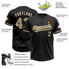 Custom Black Camo-City Cream Two-Button Unisex Softball Jersey photo 3
