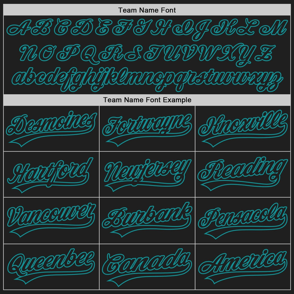 Custom Black Black-Teal Two-Button Unisex Softball Jersey photo 4
