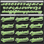 Custom Black Neon Green-White Two-Button Unisex Softball Jersey photo 4