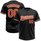 Custom Black Orange-White Two-Button Unisex Softball Jersey photo 1