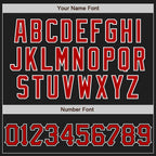 Custom Black Red-White Two-Button Unisex Softball Jersey photo 4