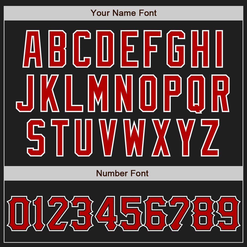 Custom Black Red-White Two-Button Unisex Softball Jersey photo 4