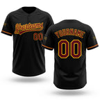 Custom Black Crimson-Yellow Two-Button Unisex Softball Jersey