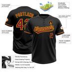 Custom Black Crimson-Yellow Two-Button Unisex Softball Jersey photo 3