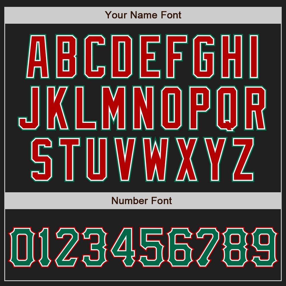 Custom Black Kelly Green-Red Two-Button Unisex Softball Jersey photo 5