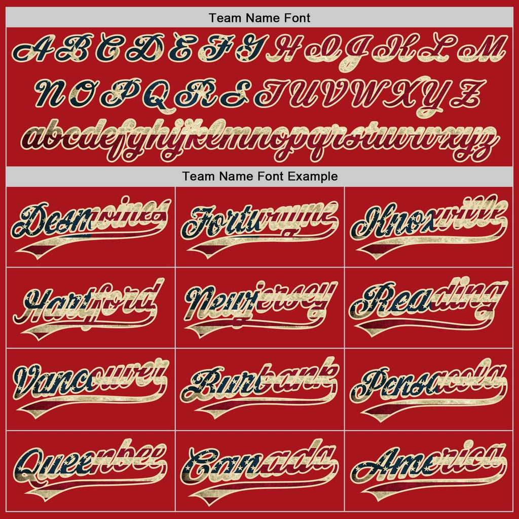 Custom Red Vintage USA Flag-City Cream Two-Button Unisex Softball Jersey photo 4