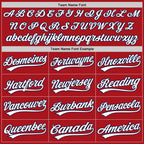 Custom Red White-Navy Two-Button Unisex Softball Jersey photo 4