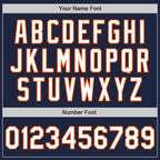 Custom Navy White-Orange Two-Button Unisex Softball Jersey photo 5