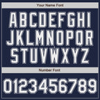 Custom Navy White-Gray Two-Button Unisex Softball Jersey photo 5