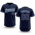 Custom Navy Navy-Light Blue Two-Button Unisex Softball Jersey