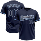 Custom Navy Navy-Light Blue Two-Button Unisex Softball Jersey photo 1