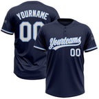 Custom Navy White-Light Blue Two-Button Unisex Softball Jersey photo 1