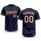 Custom Navy City Cream-Crimson Two-Button Unisex Softball Jersey