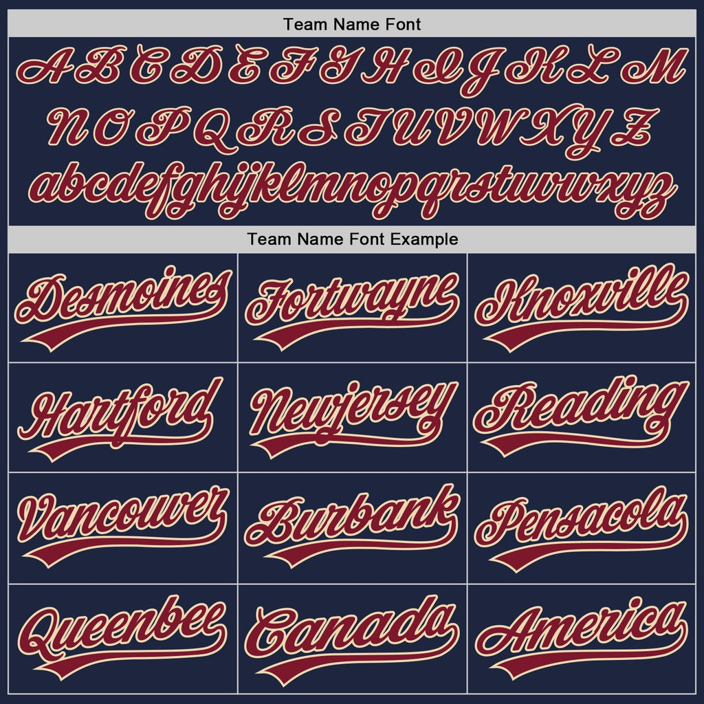 Custom Navy City Cream-Crimson Two-Button Unisex Softball Jersey photo 5