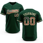 Custom Green Vintage USA Flag-City Cream Two-Button Unisex Softball Jersey