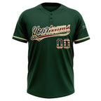 Custom Green Vintage USA Flag-City Cream Two-Button Unisex Softball Jersey photo 2