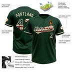 Custom Green Vintage USA Flag-City Cream Two-Button Unisex Softball Jersey photo 3