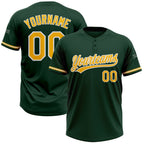Custom Green Gold-White Two-Button Unisex Softball Jersey photo 1