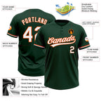 Custom Green White-Orange Two-Button Unisex Softball Jersey photo 3