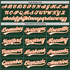 Custom Green White-Orange Two-Button Unisex Softball Jersey photo 4