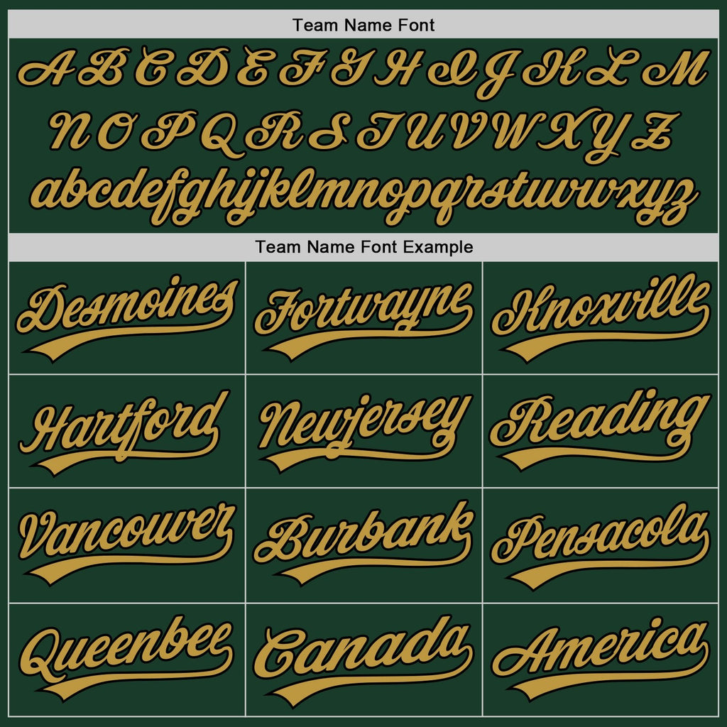 Custom Green Old Gold-Black Two-Button Unisex Softball Jersey photo 4