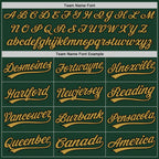 Custom Green Old Gold-Black Two-Button Unisex Softball Jersey photo 4