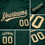 Custom Green City Cream-Black Two-Button Unisex Softball Jersey detail