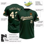 Custom Green City Cream-Black Two-Button Unisex Softball Jersey photo 3