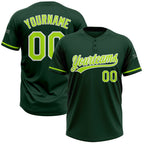 Custom Green Neon Green-White Two-Button Unisex Softball Jersey photo 1