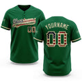 Custom Kelly Green Vintage USA Flag-City Cream Two-Button Unisex Softball Jersey