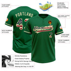 Custom Kelly Green Vintage USA Flag-City Cream Two-Button Unisex Softball Jersey photo 3