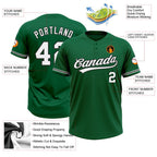 Custom Kelly Green White-Black Two-Button Unisex Softball Jersey photo 3