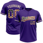 Custom Purple Vintage USA Flag-City Cream Two-Button Unisex Softball Jersey photo 1