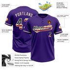 Custom Purple Vintage USA Flag-City Cream Two-Button Unisex Softball Jersey photo 3