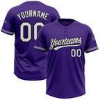 Custom Purple White-Black Two-Button Unisex Softball Jersey photo 1