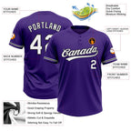Custom Purple White-Black Two-Button Unisex Softball Jersey photo 3