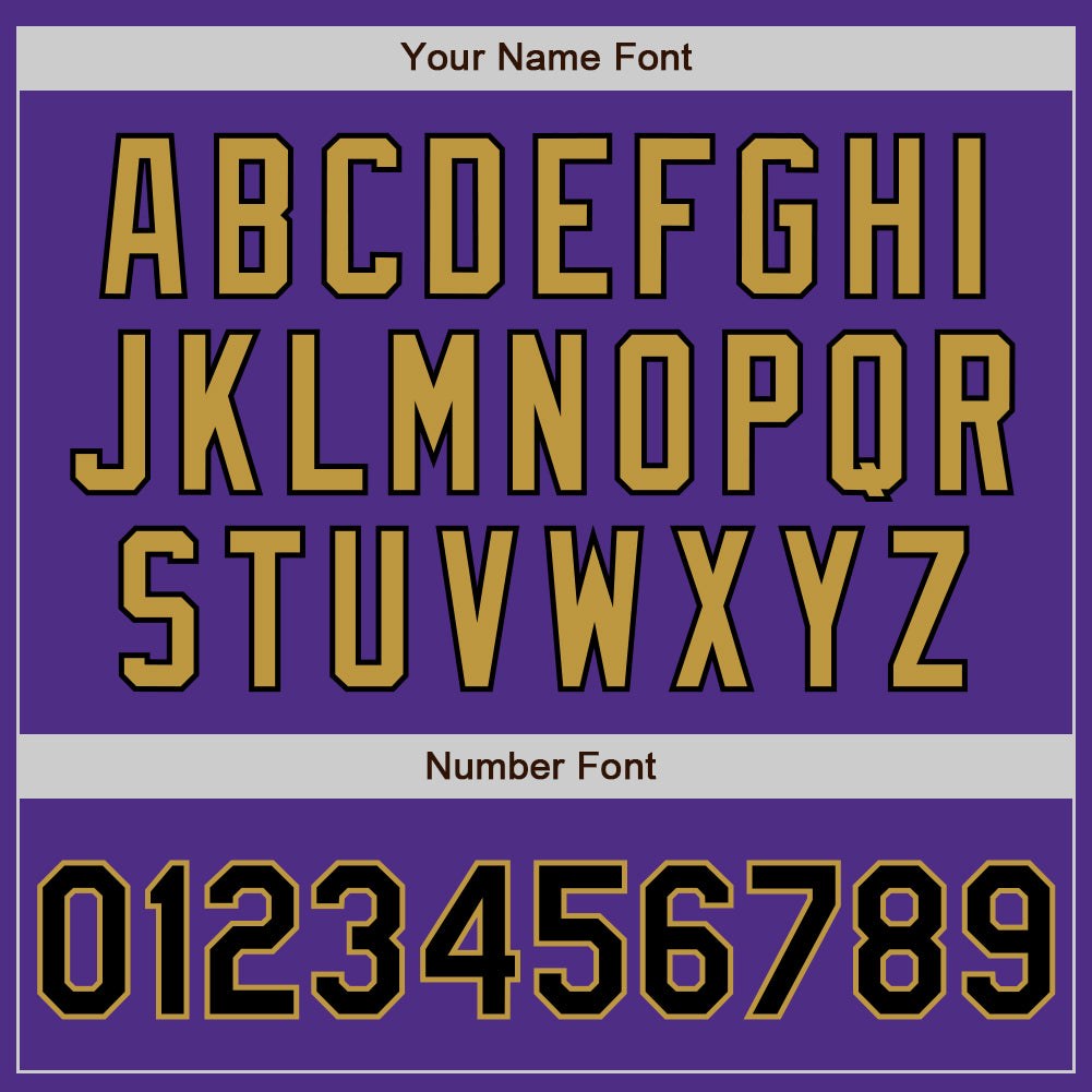Custom Purple Black-Old Gold Two-Button Unisex Softball Jersey photo 4