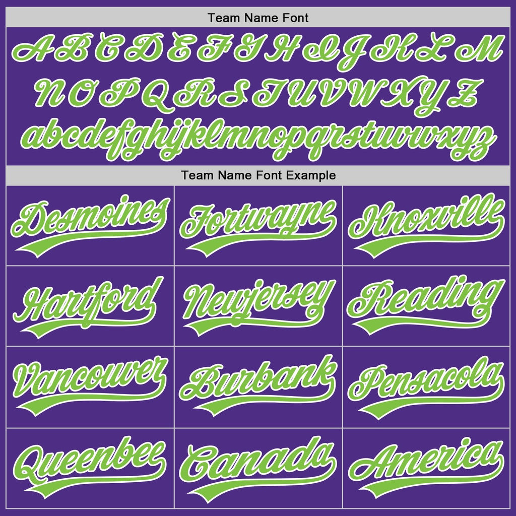 Custom Purple Neon Green-White Two-Button Unisex Softball Jersey photo 4