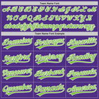 Custom Purple Neon Green-White Two-Button Unisex Softball Jersey photo 4
