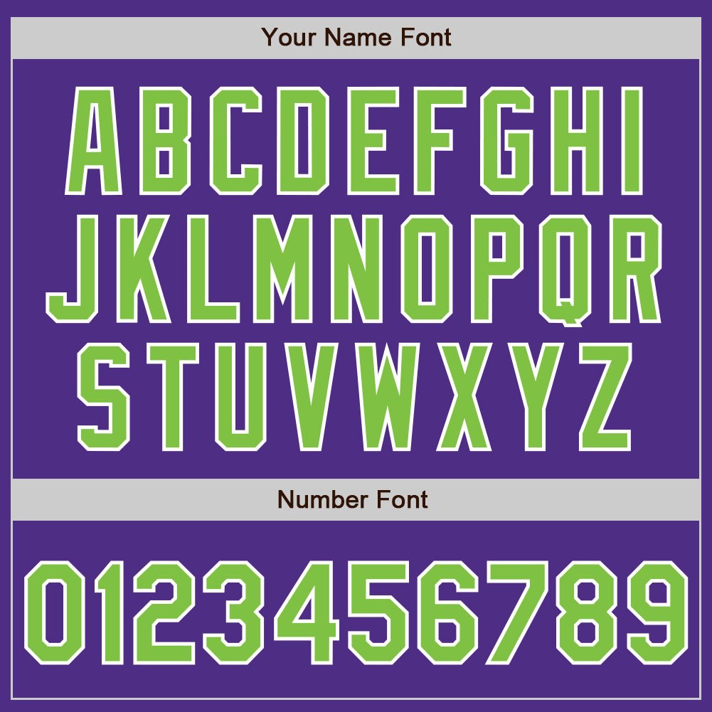 Custom Purple Neon Green-White Two-Button Unisex Softball Jersey photo 5