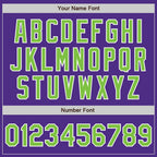 Custom Purple Neon Green-White Two-Button Unisex Softball Jersey photo 5
